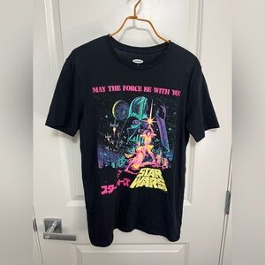 Star Wars Old Navy Men's Neon Graphic Tee - Black in size S